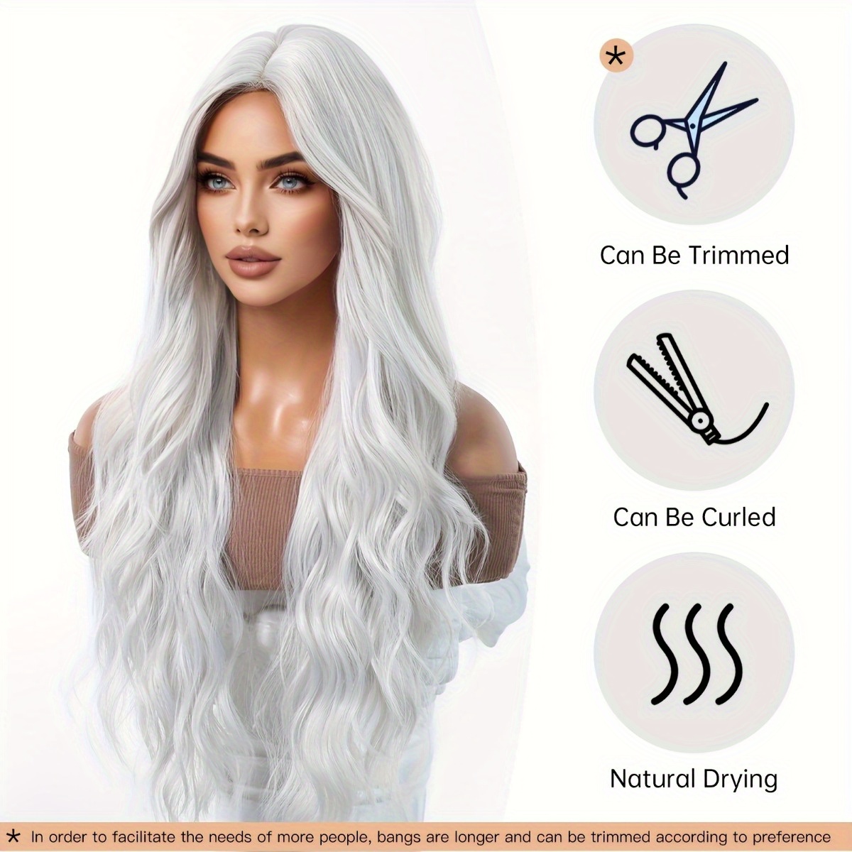 Hair Care Natural - Perruque en fibre synthétique de marque