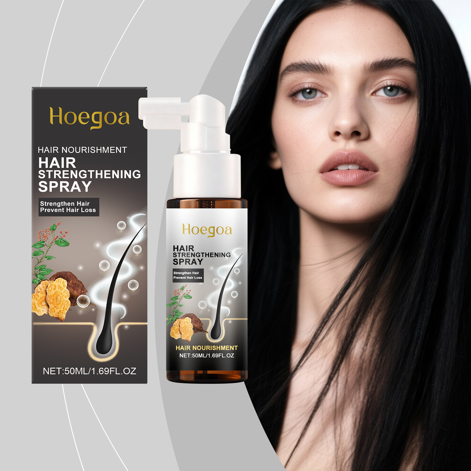Hair Care For Hair Fall - Spray fortifiant pour cheveux Hoegoa, anti-chute,