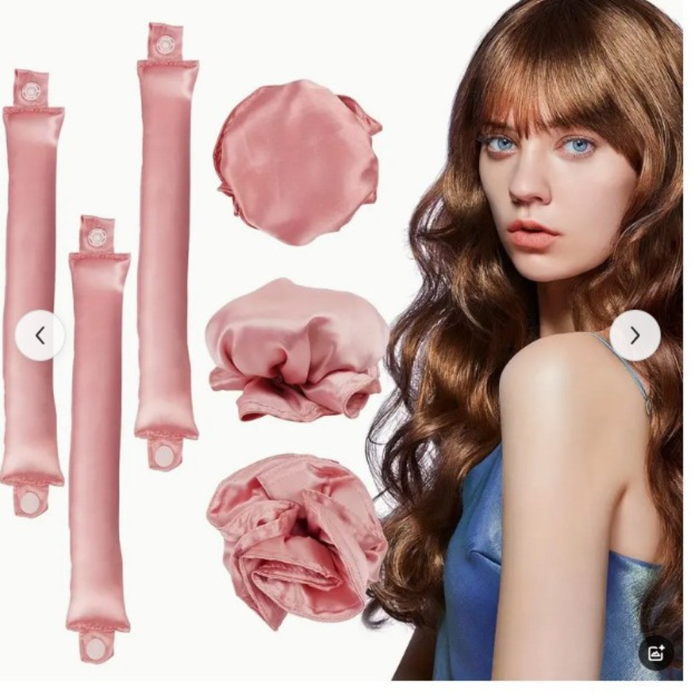Satin Hair Bonnet - Ensemble de bouclage sans chaleur en