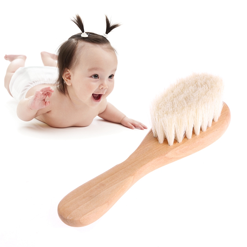 Hair Care For Baby - Brosse à manche en bois pour