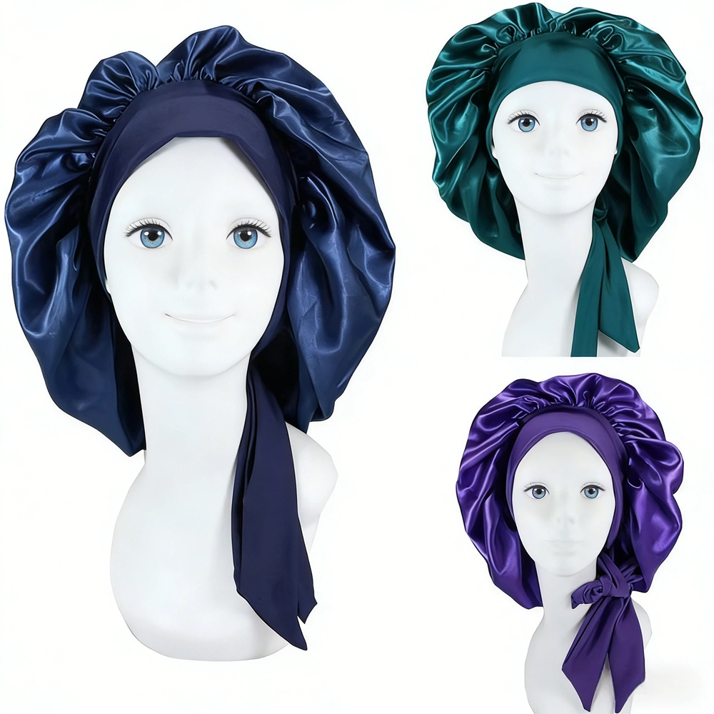 Satin Hair Bonnet - Femmes grande taille Satin casquette pour