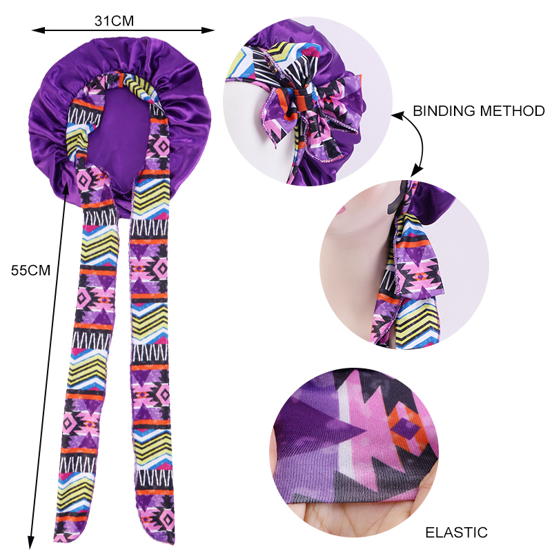 2 pièces/lot Boho imprimé band - Satin Hair Bonnet avis et prix